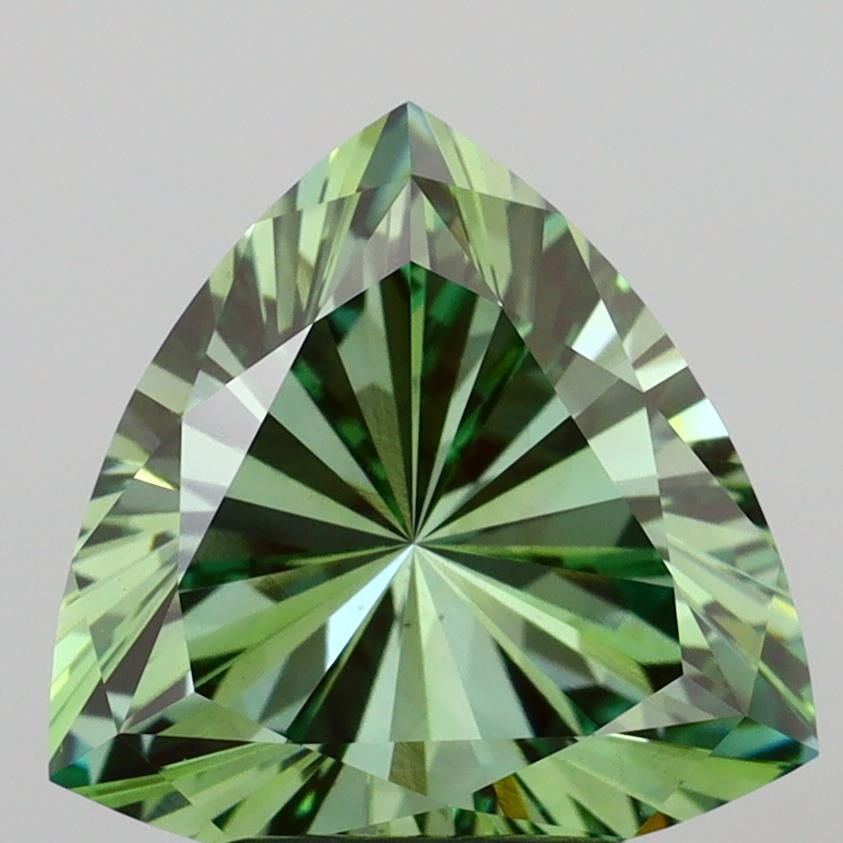 Triangular Fancy Vivid Green Lab-grown Diamond 2.72ct VS1 loose diamond