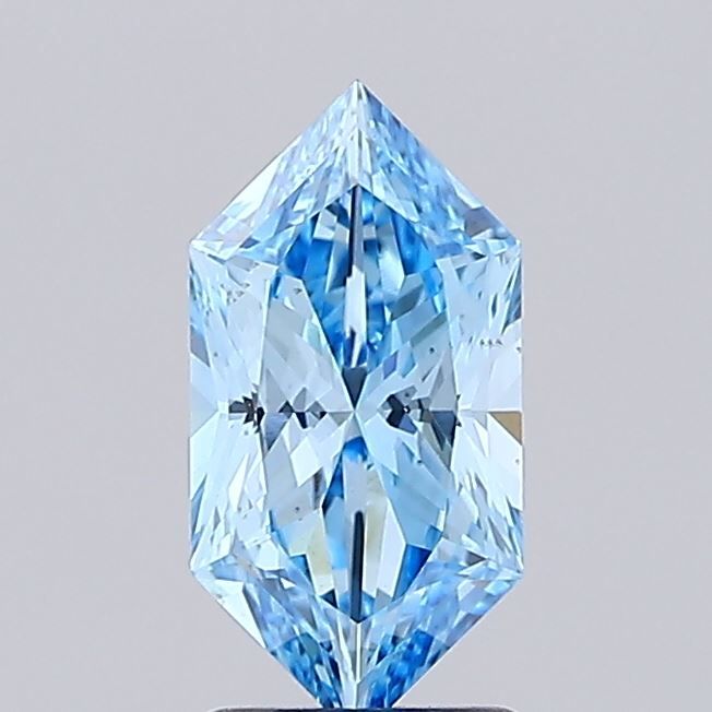 Hexagonal Fancy Vivid Blue Lab-grown Diamond 1.5ct VS2 loose diamond