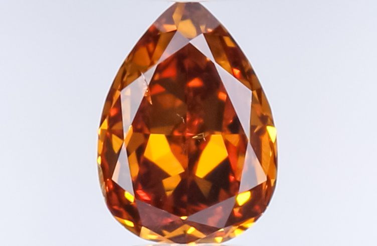 Pear Fancy Deep Orange Brown Natural Diamond 0.55ct loose diamond