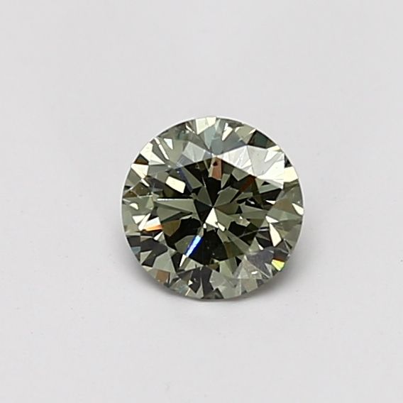 Round Fancy Gray Yellowish Green Natural Diamond 0.46ct I1 loose diamond
