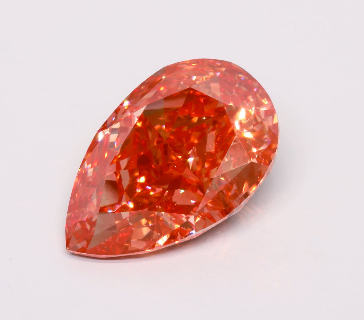 Pear Fancy Vivid Red Lab-grown Diamond 12.28ct VS1 loose diamond