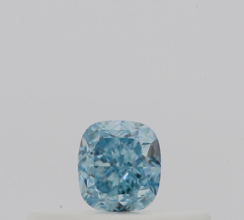 Cushion Fancy Vivid Green Blue Natural Diamond 0.14ct loose diamond
