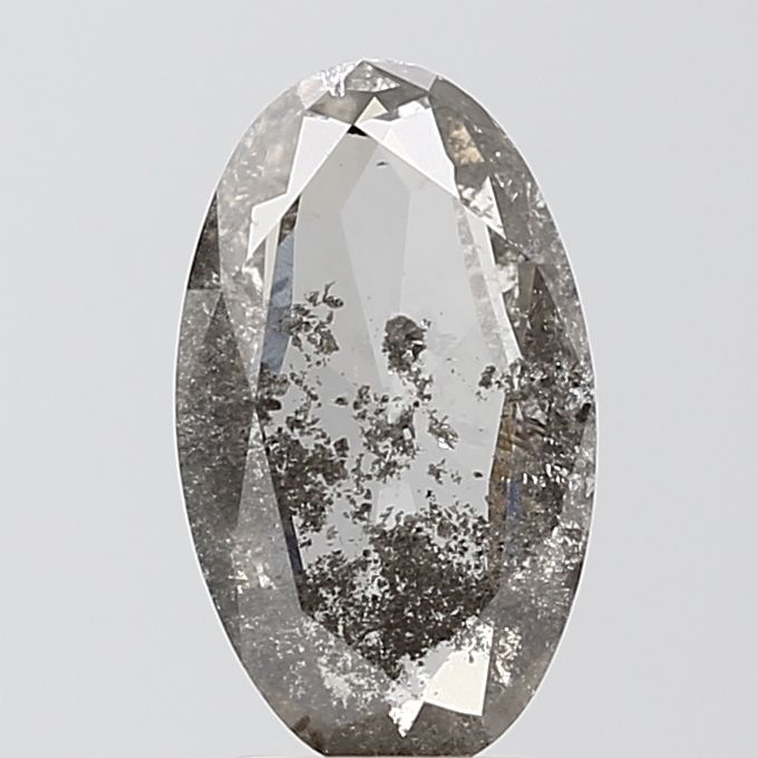 Oval Salt And Pepper Lab-grown Diamond 2.08ct I2 loose diamond
