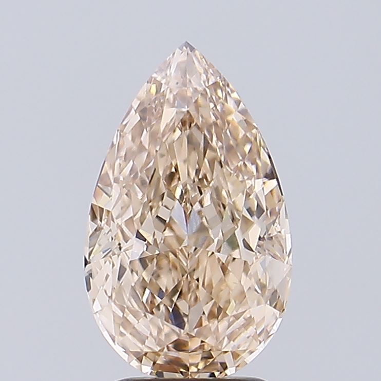 Pear Fancy Light Brown Lab-grown Diamond 3.05ct VVS2 loose diamond