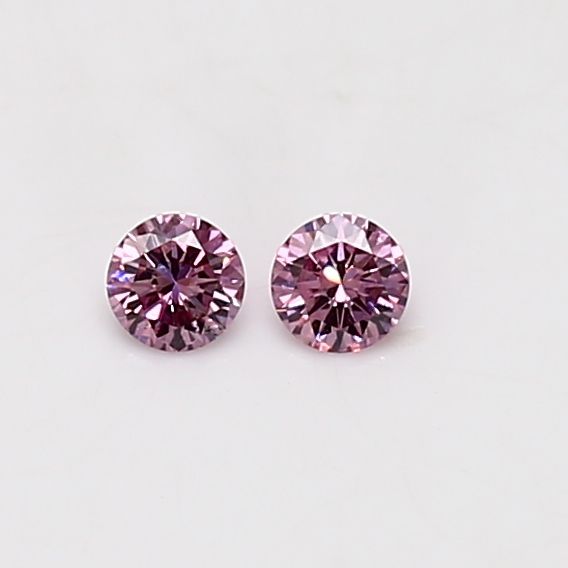 Round Fancy Intense Purplish Pink Natural Diamond 0.07ct loose diamond