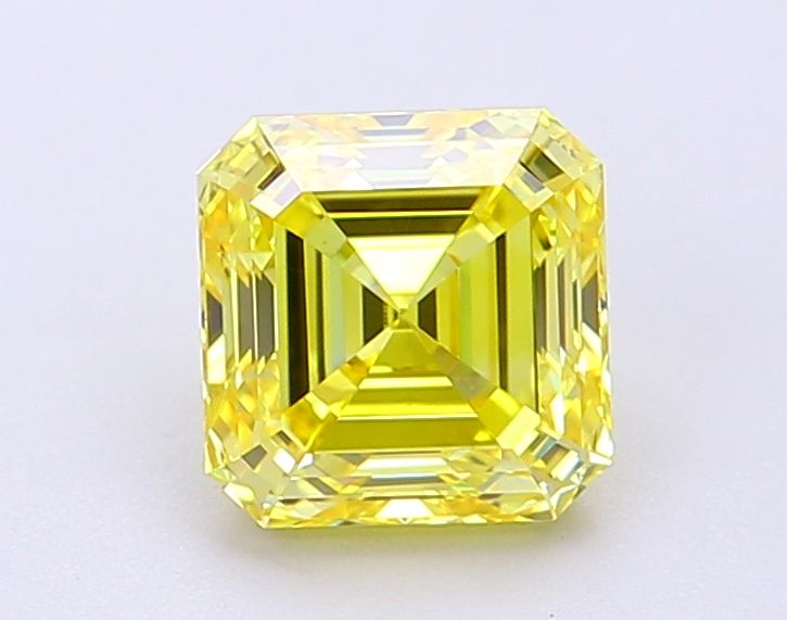 Square Emerald Fancy Vivid Yellow Lab-grown Diamond 1.62ct VS1 loose diamond