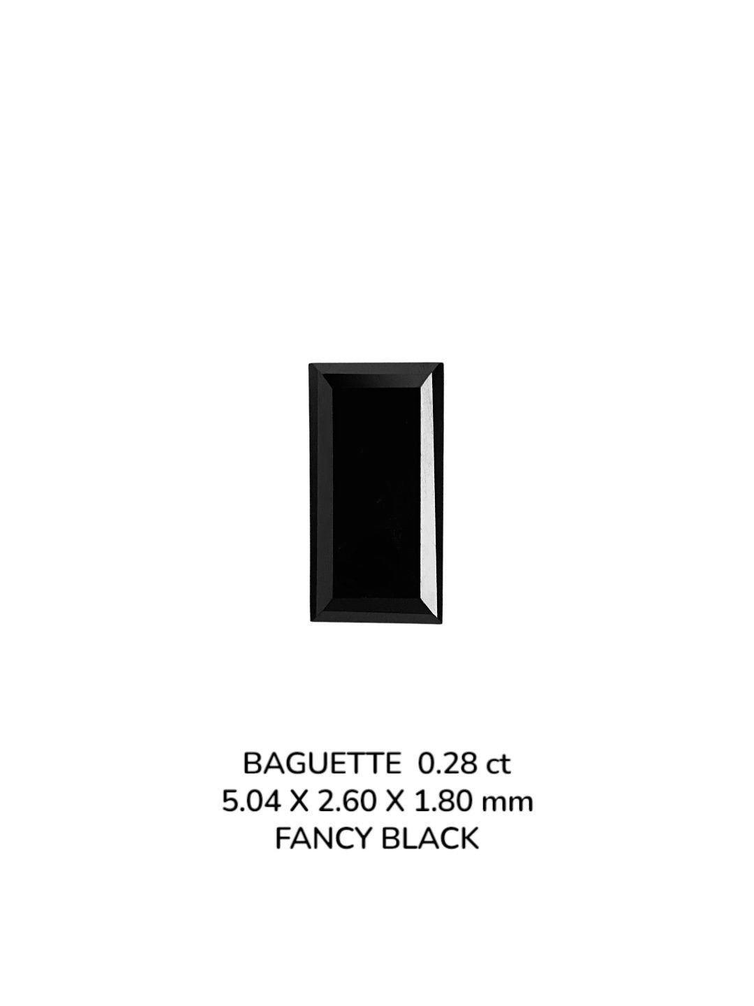 Baguette Fancy Black Natural Diamond 0.28ct VVS2 loose diamond