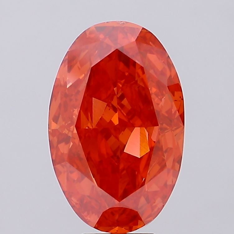 Oval Fancy Vivid Red Lab-grown Diamond 11.09ct VS2 loose diamond