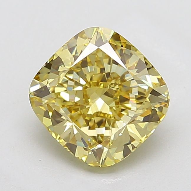 Cushion Fancy Intense Yellow Lab-grown Diamond 3.07ct VS1 loose diamond