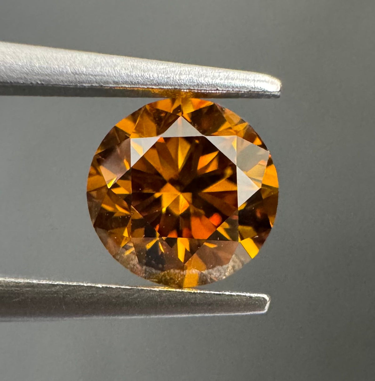Round Fancy Deep Brownish Yellowish Orange Natural Diamond 0.51ct SI2 loose diamond