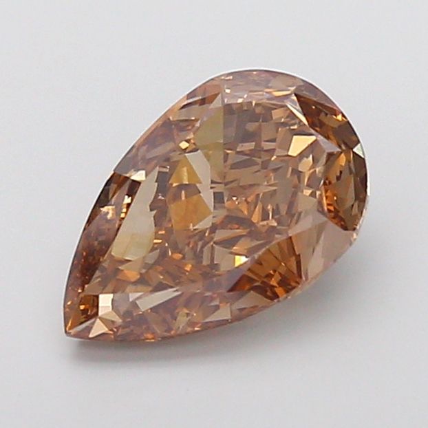 Pear Fancy Light Brown Lab-grown Diamond 3.79ct VVS2 loose diamond