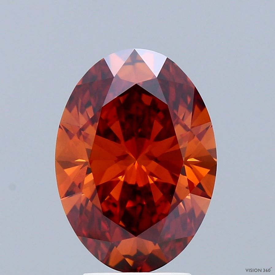 Oval Fancy Vivid Orange Lab-grown Diamond 3.01ct VVS2 loose diamond