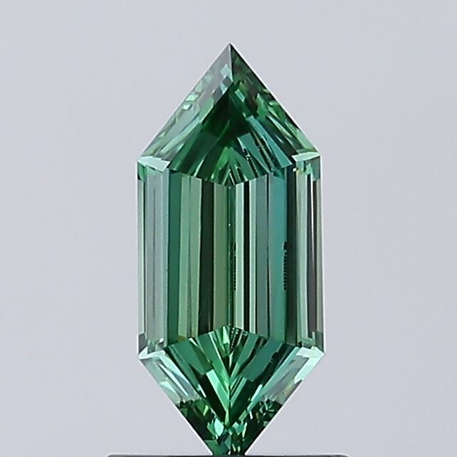 Hexagonal Fancy Vivid Green Lab-grown Diamond 0.65ct VS1 loose diamond