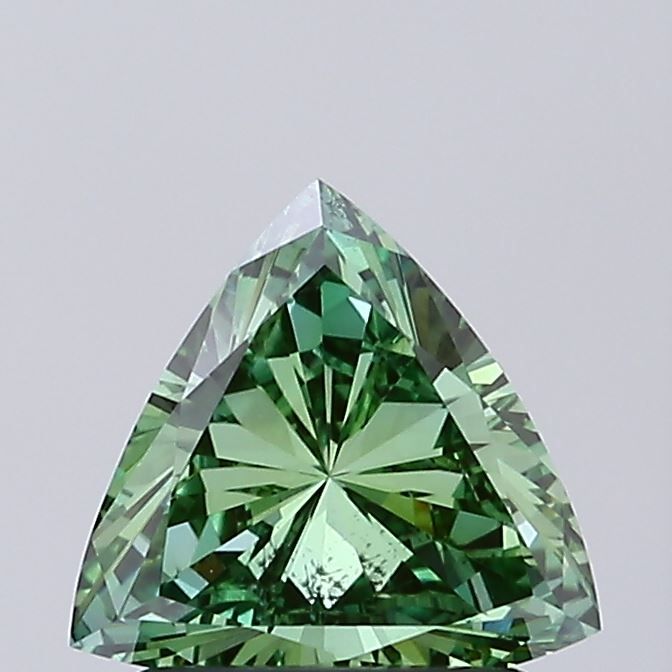 Triangular Fancy Vivid Green Lab-grown Diamond 1.05ct VS2 loose diamond