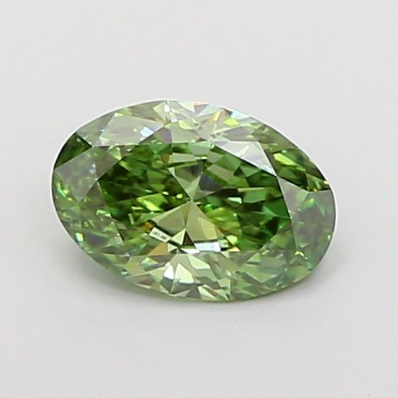 Oval Fancy Vivid Green Lab-grown Diamond 0.77ct VS1 loose diamond