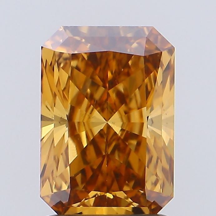 Radiant Fancy Vivid Brownish Orange Lab-grown Diamond 1.51ct VS1 loose diamond
