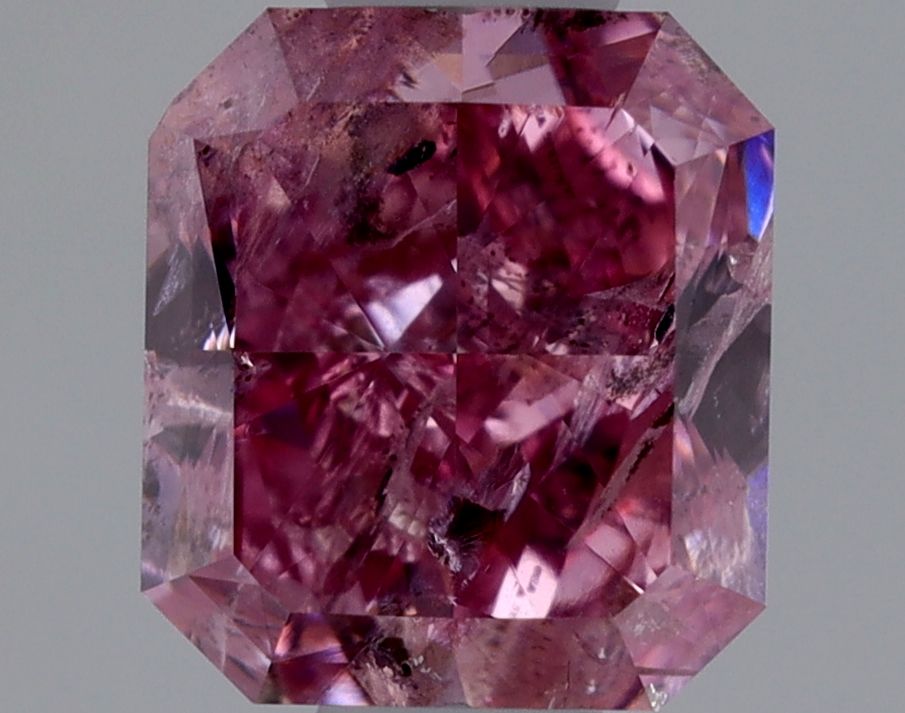 Radiant Fancy Intense Purple Natural Diamond 0.65ct I2 loose diamond