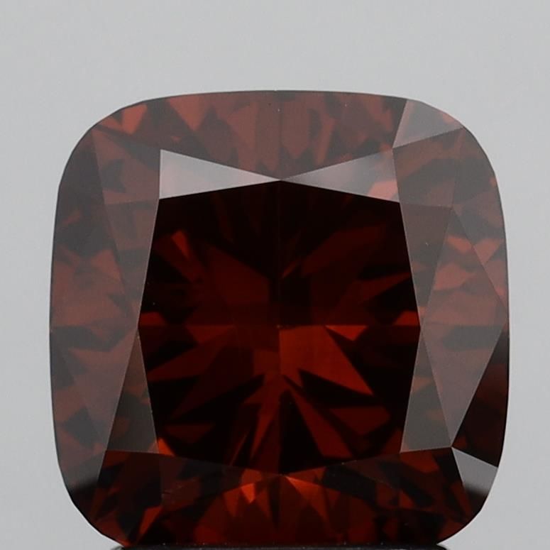 Cushion Fancy Vivid Brown Red Lab-grown Diamond 2.57ct VVS2 loose diamond