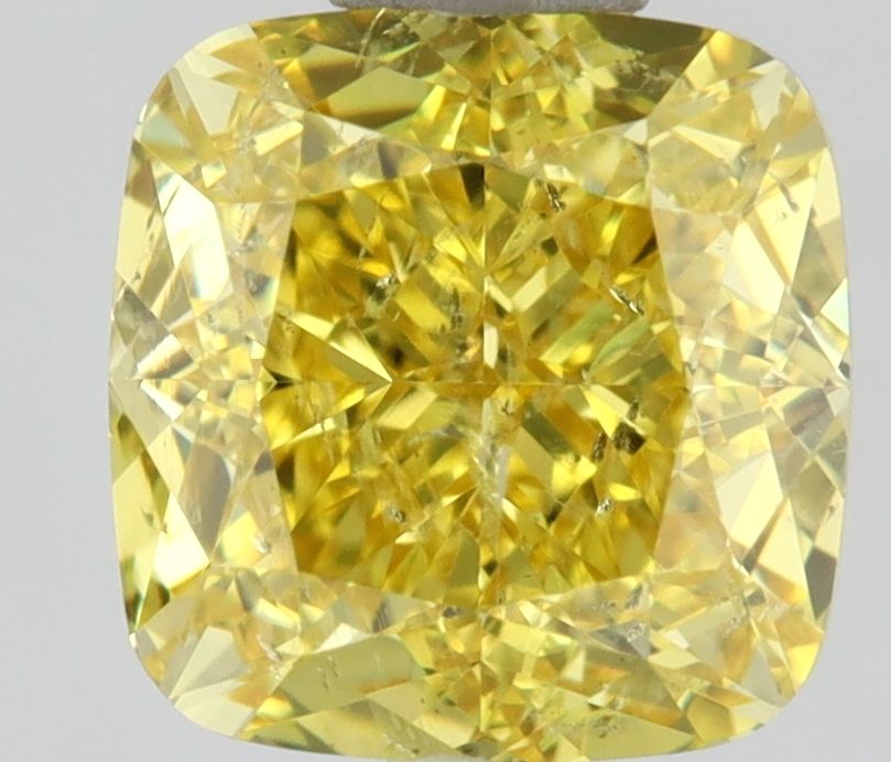 Cushion Fancy Vivid Yellow Natural Diamond 1ct I1 loose diamond