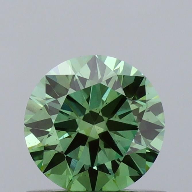 Round Fancy Vivid Green Lab-grown Diamond 0.54ct VS2 loose diamond