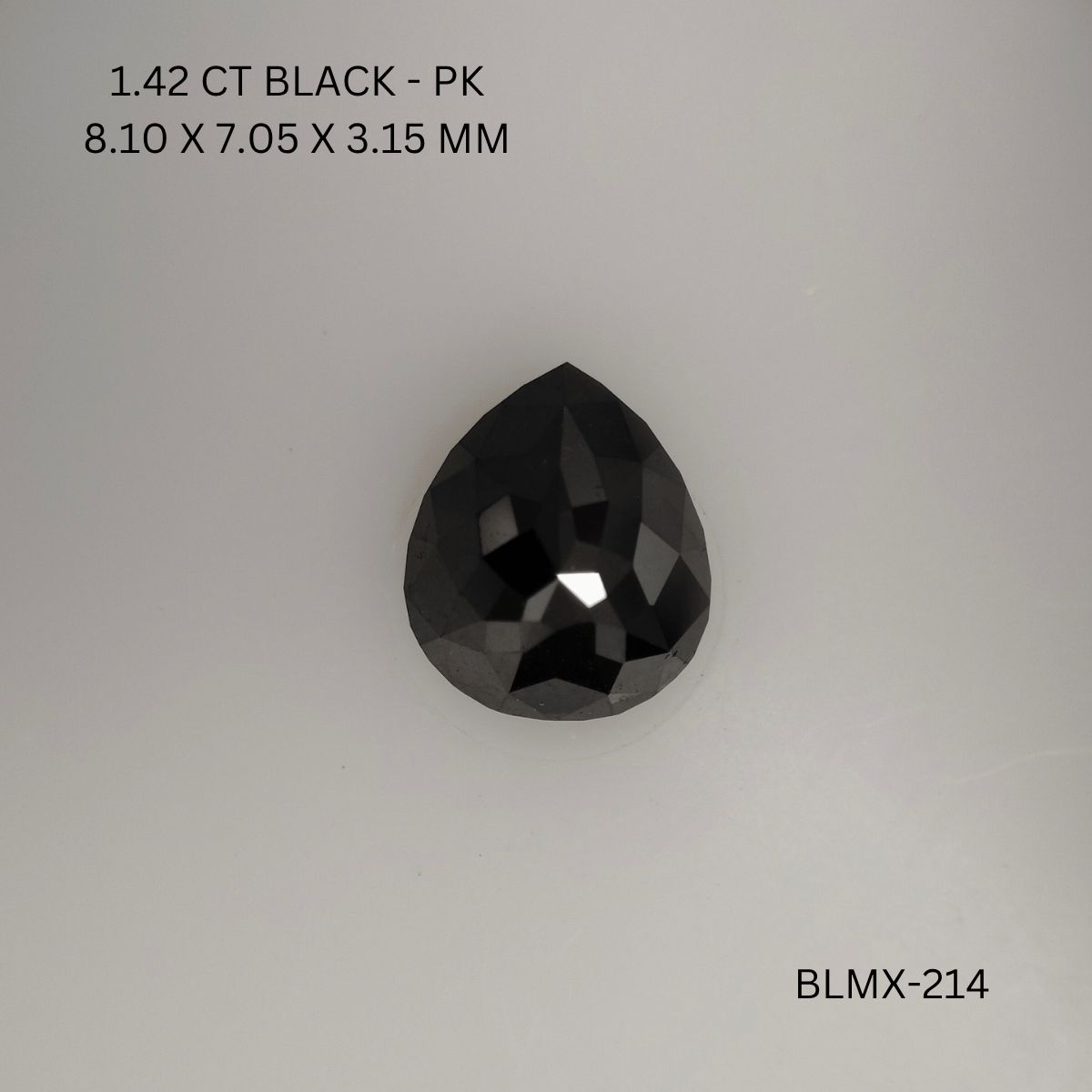Pear Black Natural Diamond 1.42ct I1 loose diamond