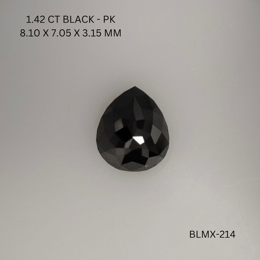 Pear Black Natural Diamond 1.42ct I1 loose diamond