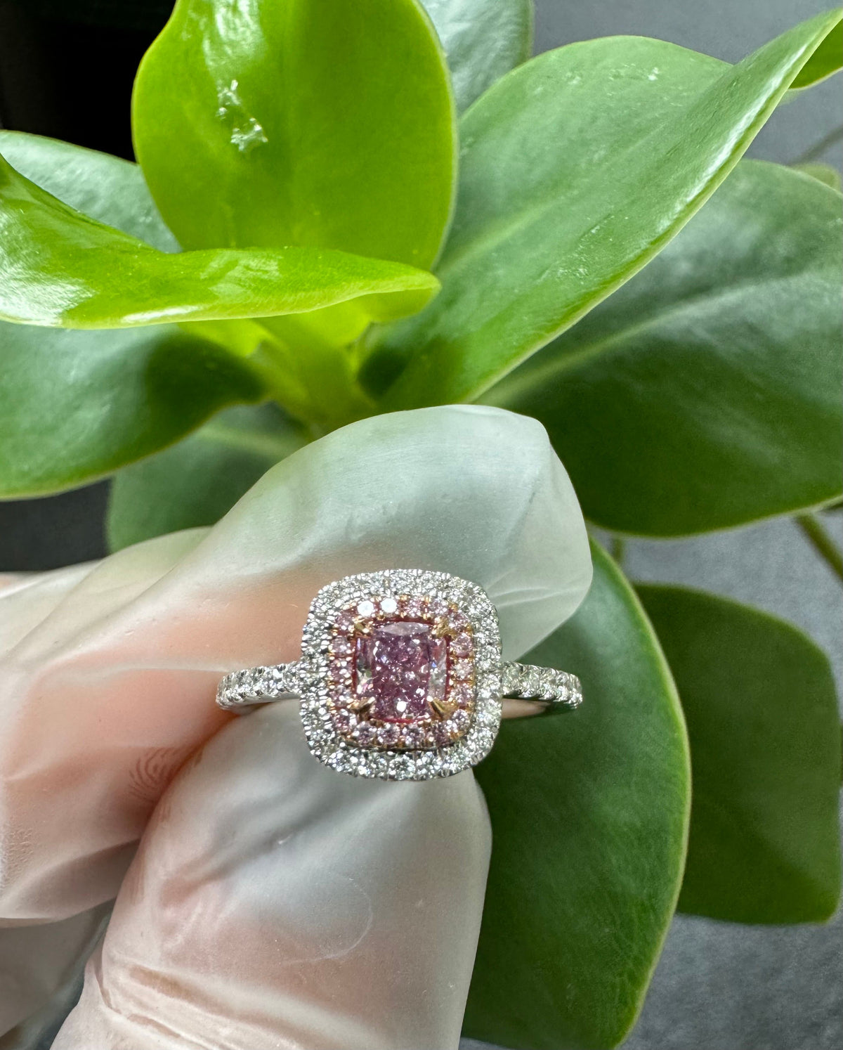 Cushion Fancy Pink Purple Natural Diamond 0.38ct SI1 loose diamond