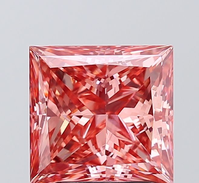 Princess Fancy Vivid Pink Lab-grown Diamond 2.89ct VS2 loose diamond