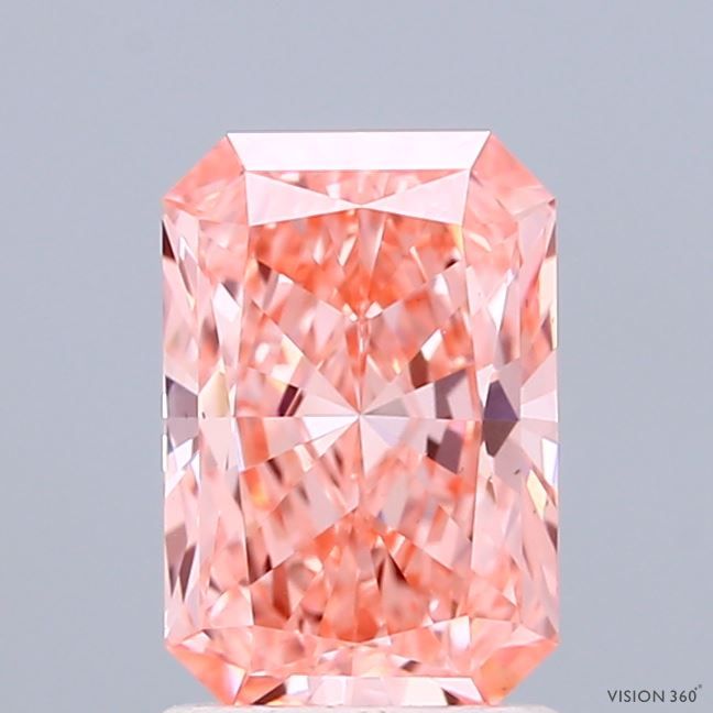 Radiant Fancy Vivid Pink Lab-grown Diamond 1.44ct VS2 loose diamond