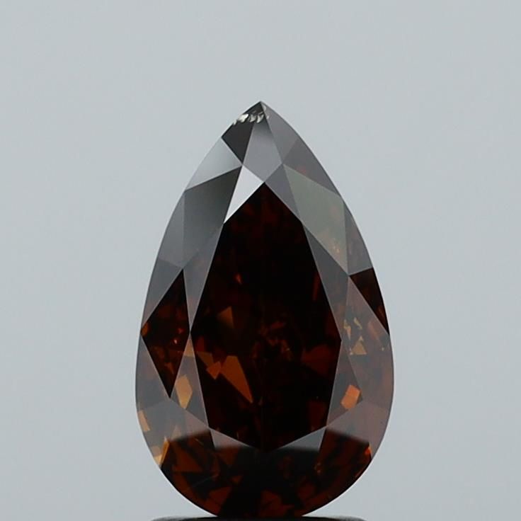 Pear Fancy Dark Orangey Brown Natural Diamond 2ct SI2 loose diamond