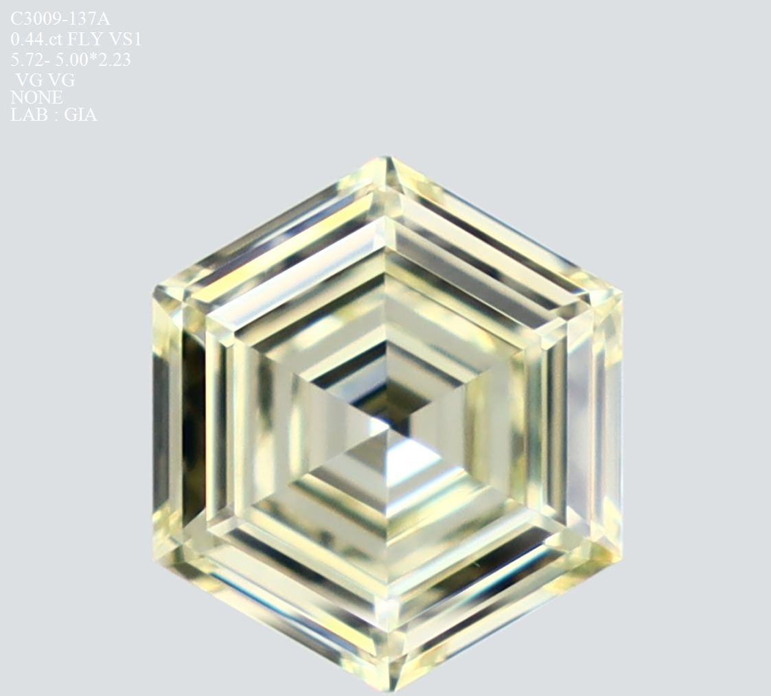Hexagonal Fancy Light Yellow Natural Diamond 0.44ct VS1 loose diamond