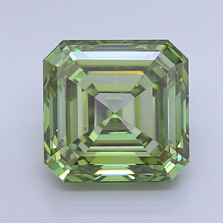 Asscher Fancy Vivid Green Lab-grown Diamond 5.01ct VS1 loose diamond