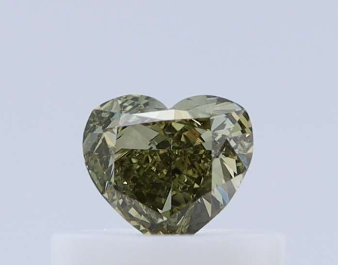 Heart Fancy Dark Grayish Yellowish Green Natural Diamond 0.3ct VS2 loose diamond