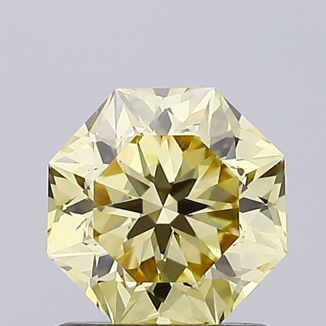 Octagonal Fancy Intense Yellow Lab-grown Diamond 0.88ct VVS2 loose diamond