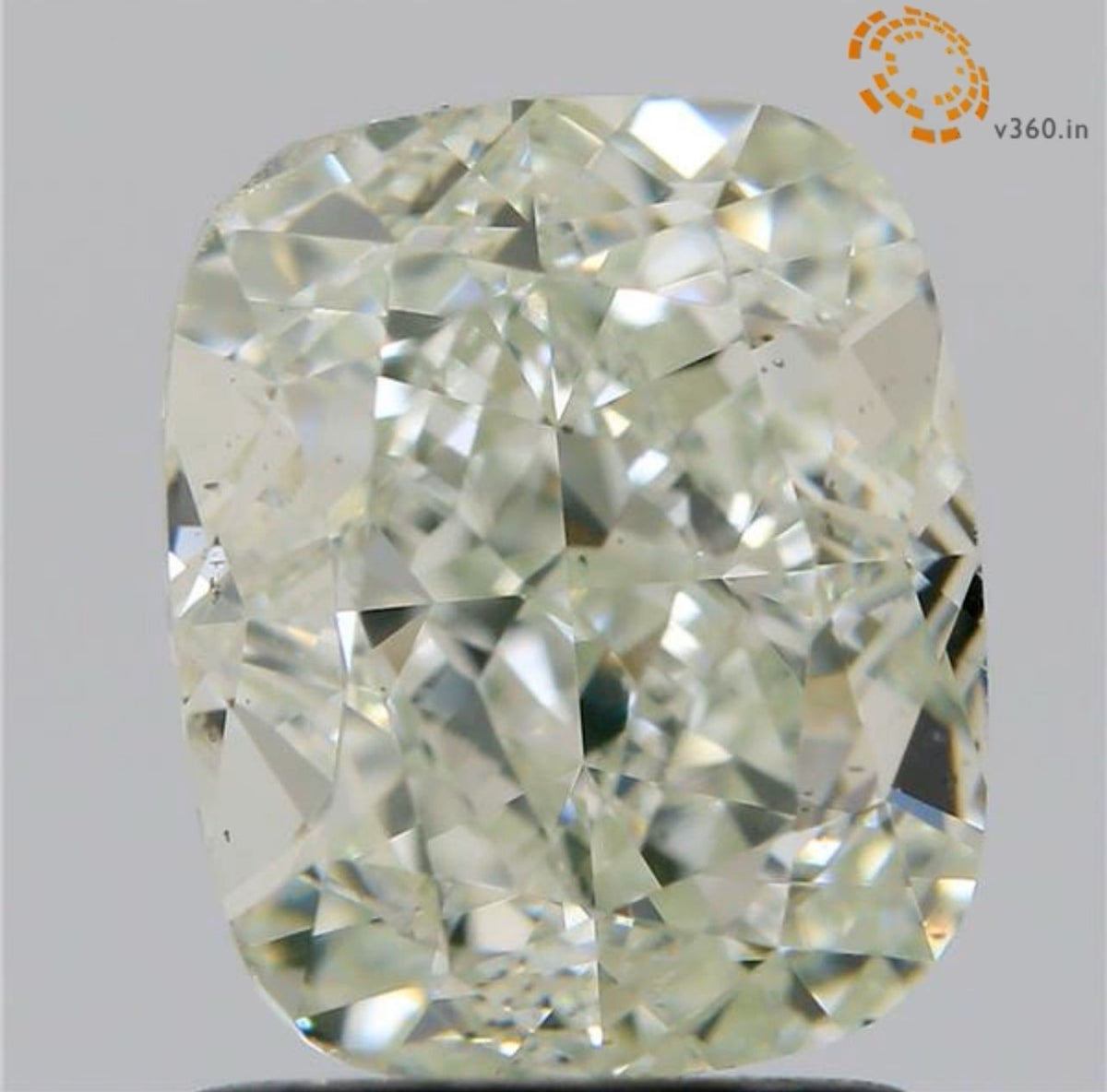 Cushion Very Light Yellow Green Natural Diamond 2.51ct VS2 loose diamond