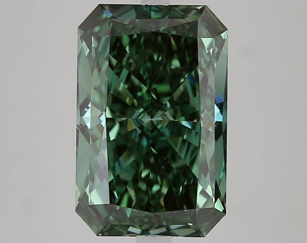Radiant Fancy Vivid Green Lab-grown Diamond 3.45ct VS1 loose diamond