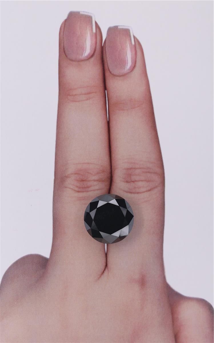 Round Black Natural Diamond 12.67ct loose diamond