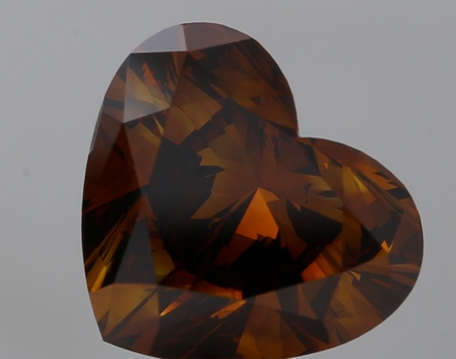 Heart Fancy Deep Orange Brown Natural Diamond 2.5ct SI1 loose diamond