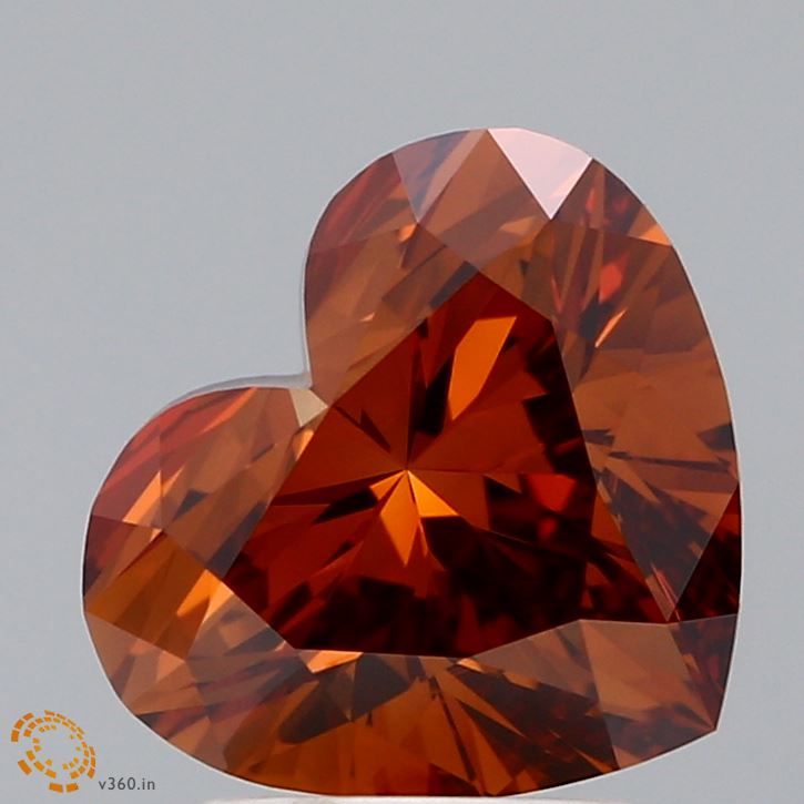 Heart Fancy Vivid Orange Lab-grown Diamond 3ct VVS2 loose diamond