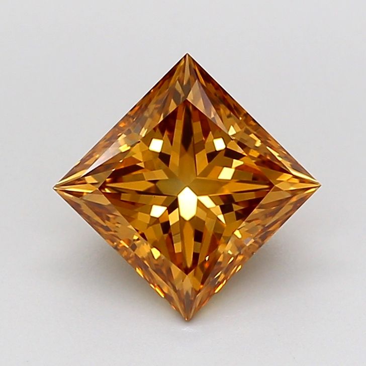 Princess Fancy Orangey Brown Lab-grown Diamond 1.5ct VS1 loose diamond