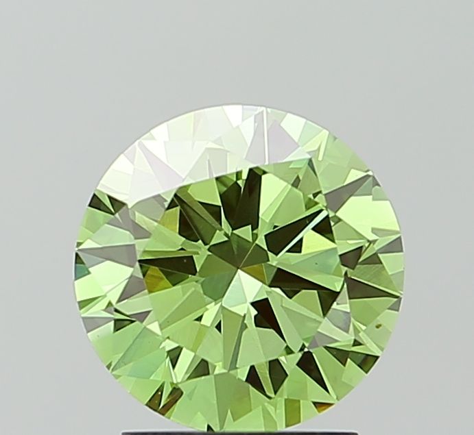 Round Fancy Vivid Green Lab-grown Diamond 2.05ct VS1 loose diamond
