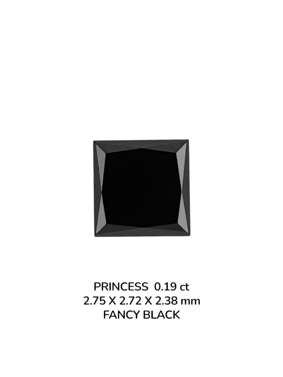 Princess Fancy Black Natural Diamond 0.19ct VVS2 loose diamond