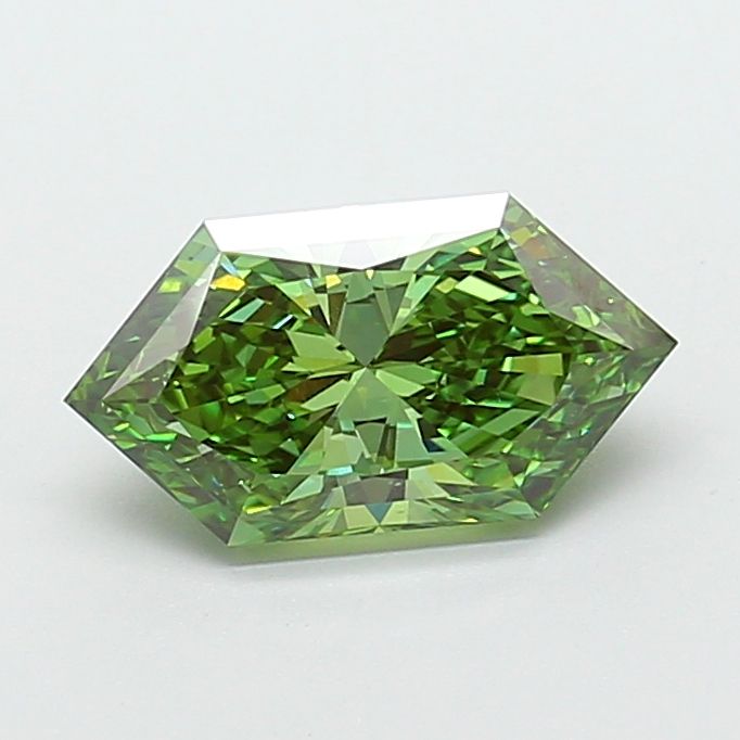 Hexagonal Fancy Vivid Green Lab-grown Diamond 3.11ct VS1 loose diamond