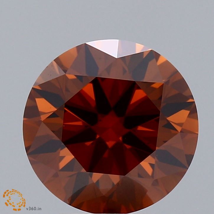 Round Fancy Orangey Brown Lab-grown Diamond 3.01ct VS2 loose diamond