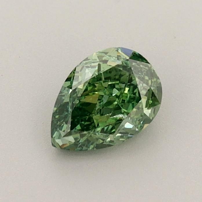 Pear Fancy Vivid Green Lab-grown Diamond 0.64ct VS2 loose diamond