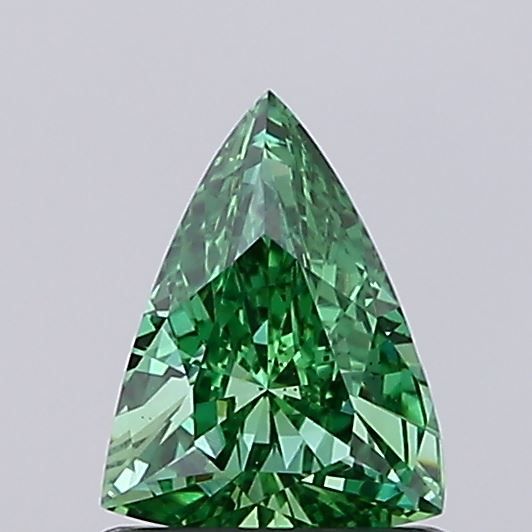 Triangular Fancy Vivid Green Lab-grown Diamond 0.53ct VS1 loose diamond
