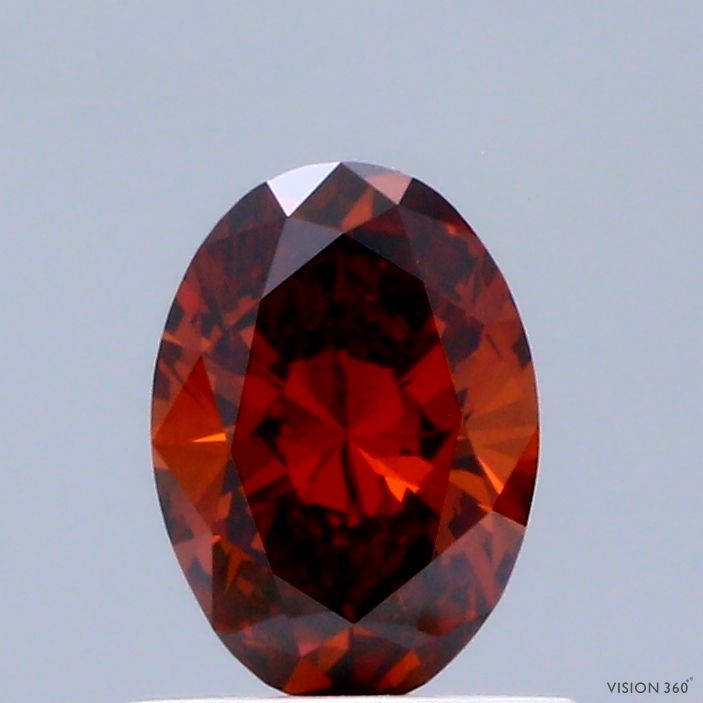 Oval Fancy Vivid Orange Lab-grown Diamond 0.52ct VS2 loose diamond