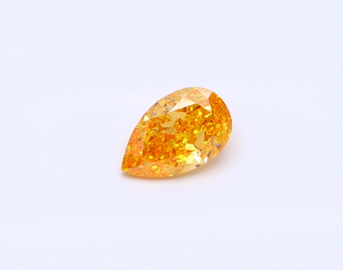 Pear Fancy Vivid Yellow Orange Natural Diamond 0.27ct I1 loose diamond