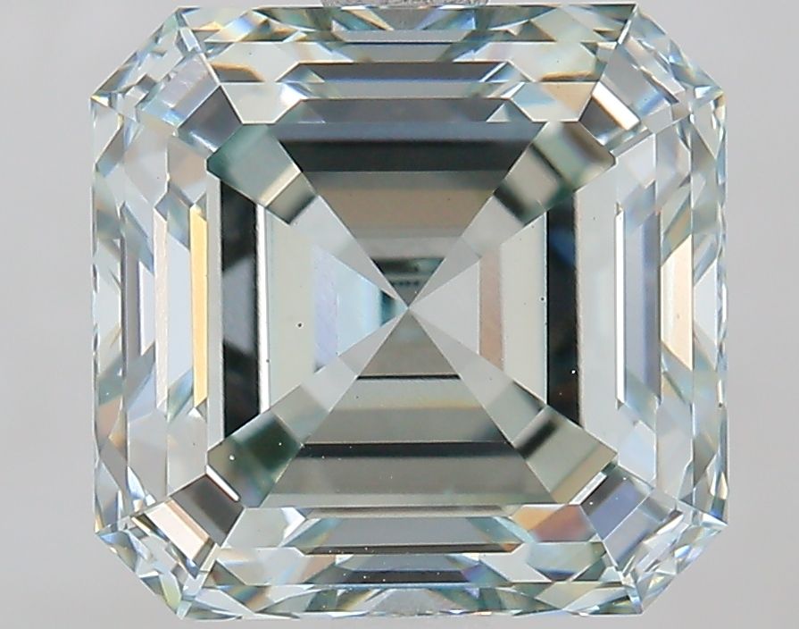 Asscher Fancy Light Blueish Green Lab-grown Diamond 3.53ct VS1 loose diamond