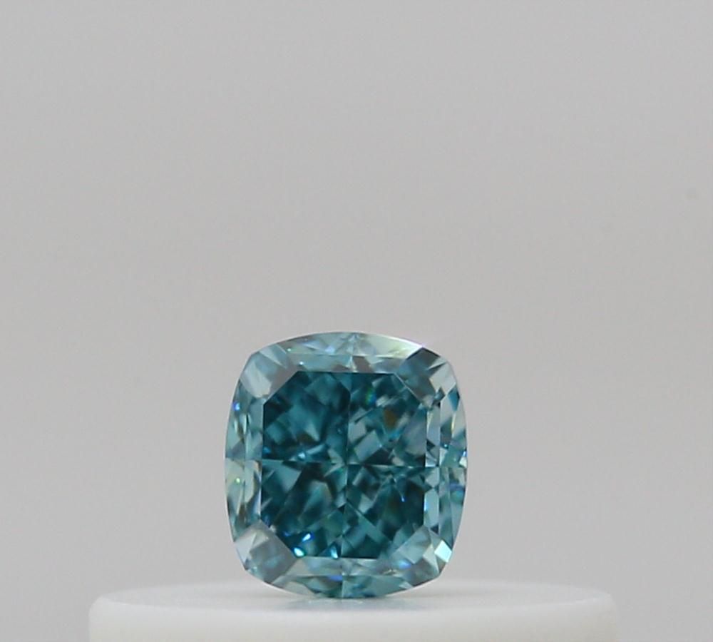 Cushion Fancy Intense Blue Green Natural Diamond 0.13ct loose diamond